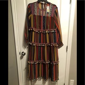 Cute boho fall ladies dress medium NWT